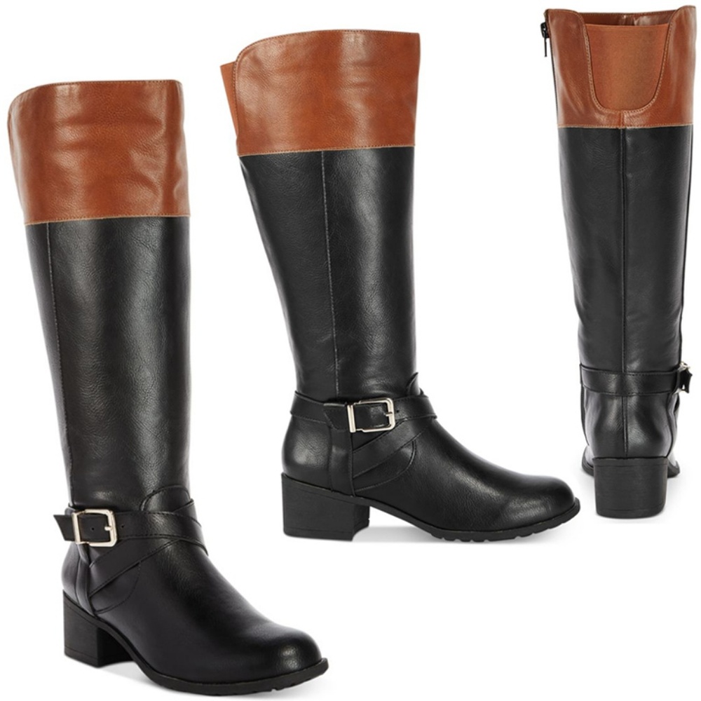 Style & Co Venesa Riding Boots SIZE 7.5M Black/bro